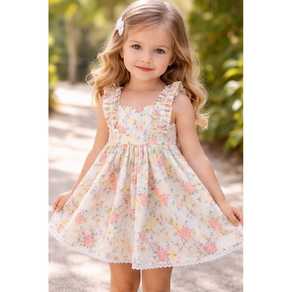 -TECEEL- Dress perempuan smoke bunga bunga