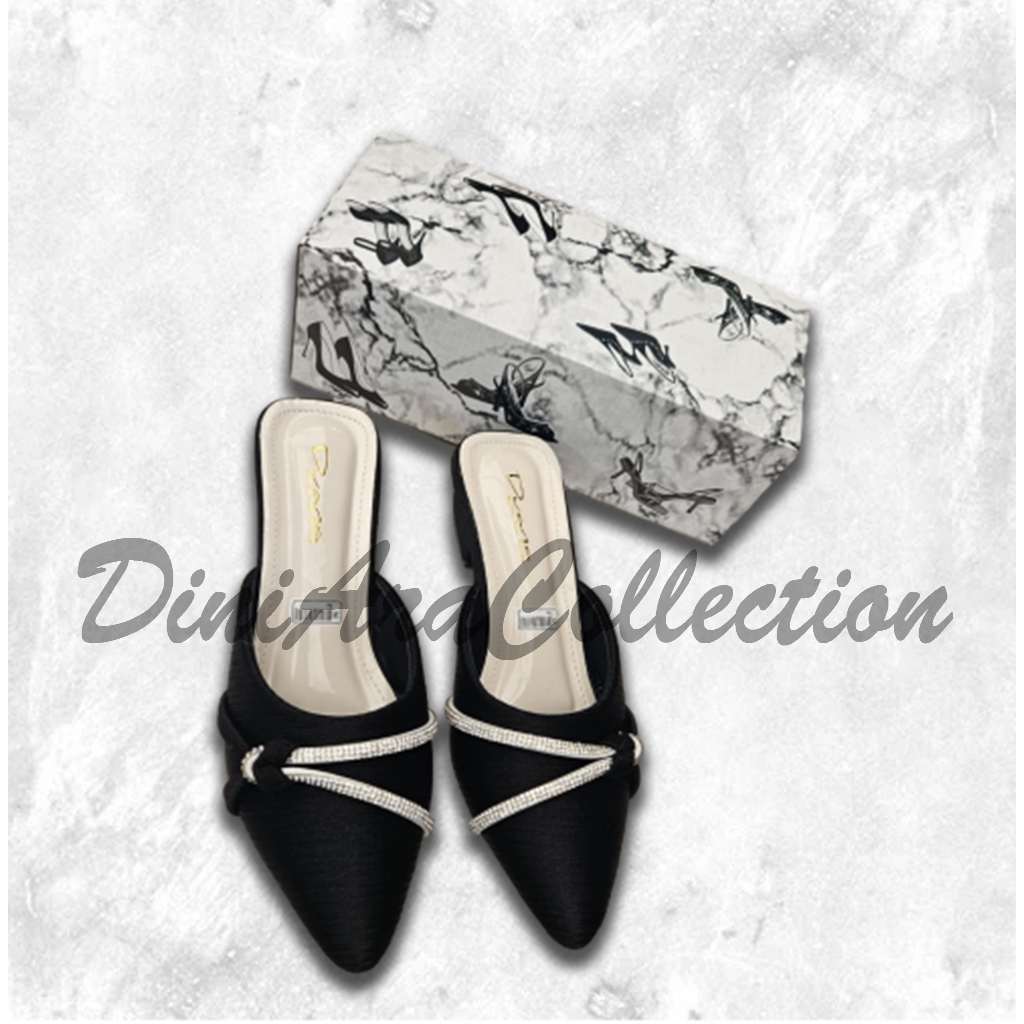 (DA-04)SANDAL/SEPATU WANITA FLATSHOES/FLATSHOES WANITA DEWASA SERIES HITAM/SEPATU FLAT SHOES HAK 3CM