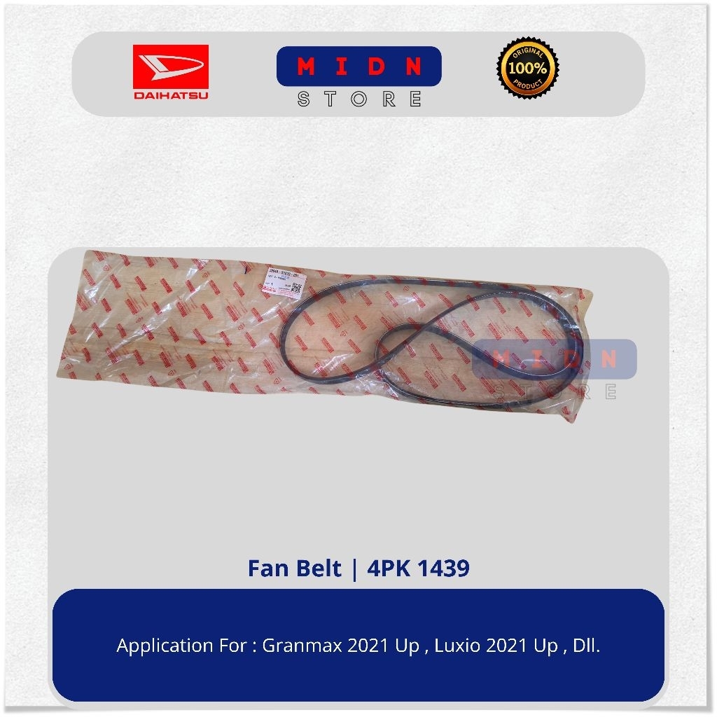 Fan Belt | Tali Kipas | Granmax 2021 Up | Luxio 2021 Up | 4PK 1439 Original ( Daihatsu )