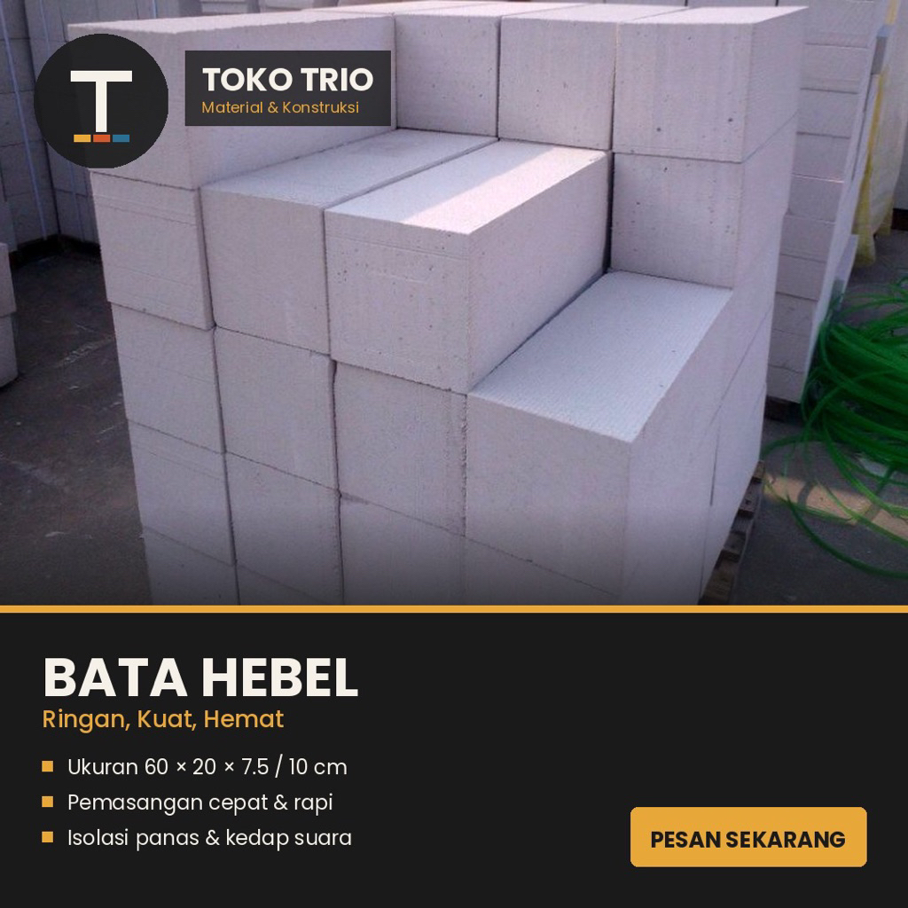 Bata Ringan Hebel AAC Block Citicon Bricon per Kubik m3 Murah Grosir Tebal 7.5cm 10cm