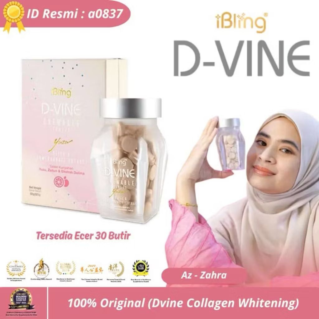 100% ORI SPESIAL DVINE- COLLAGEN CANDY ORIGINAL KEMASAN BARU PERMEN COLLAGEN