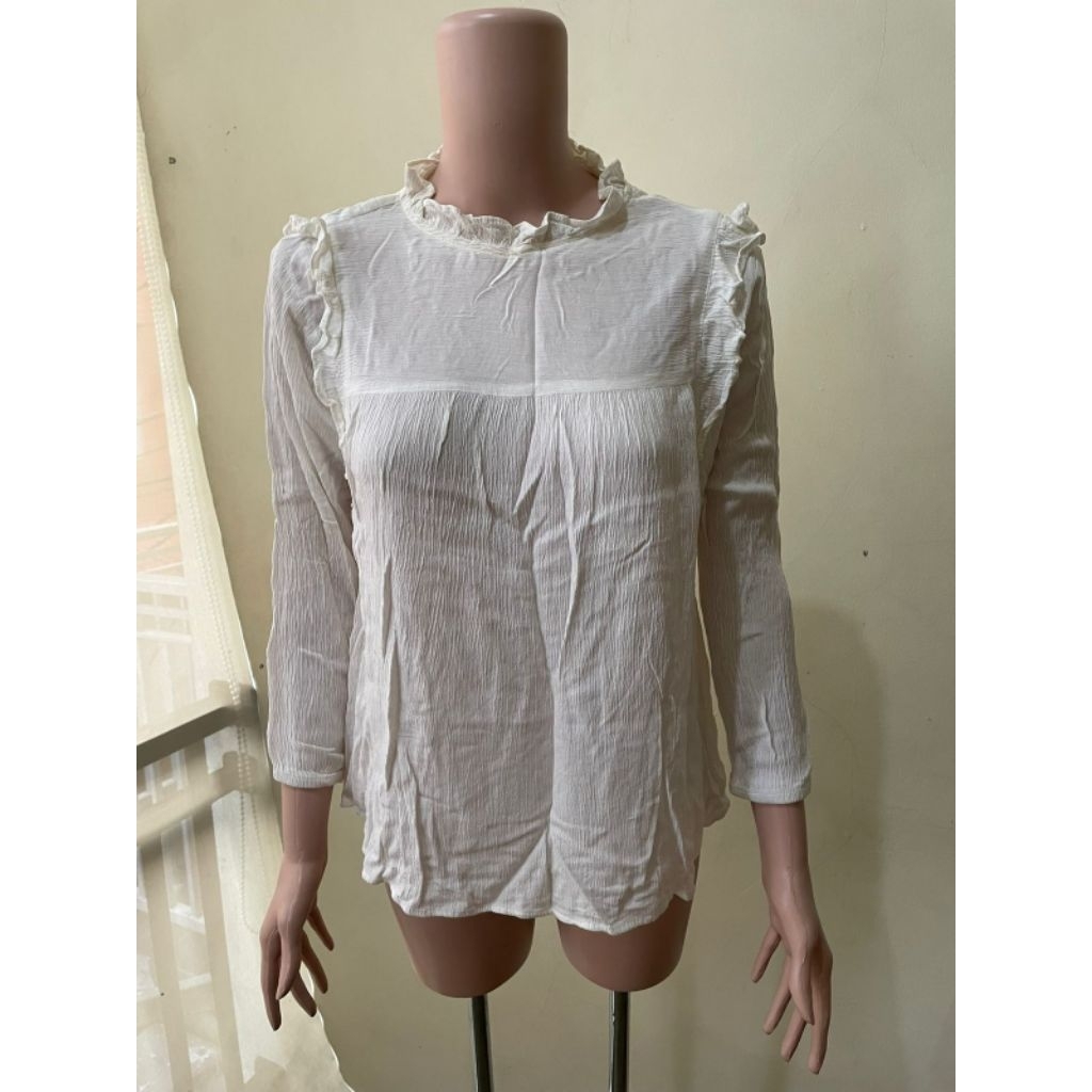 (PL pribadi) blouse rempel putih