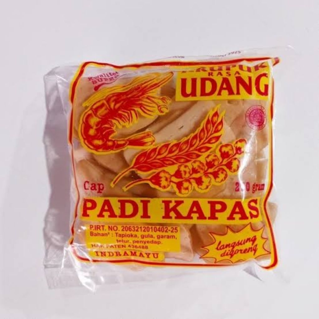 Kerupuk Udang Cap Padi Kapas 250gr Khas Cirebon- Renyah, Gurih, dan Praktis untuk Cemilan