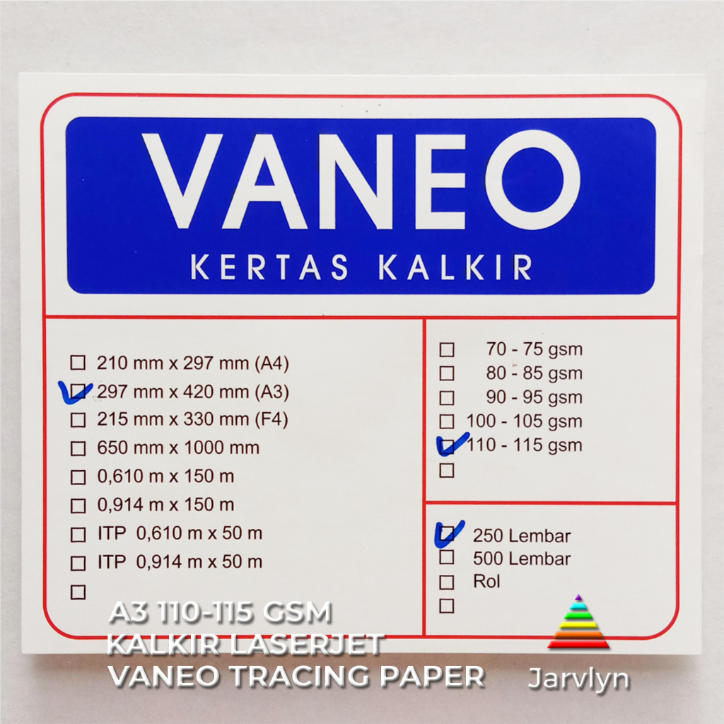 Vaneo Kertas Kalkir A3 110/115 gsm Tracing Paper