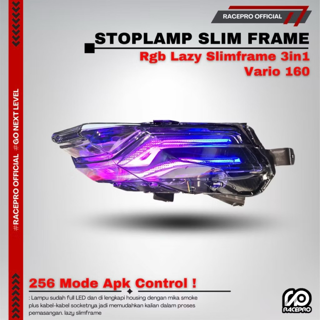 Stoplamp vario 160 Racepro Lazy Slimframe RGB Vario 160  STOPLAMP VARIO 160 Lampu Belakang Vario 160