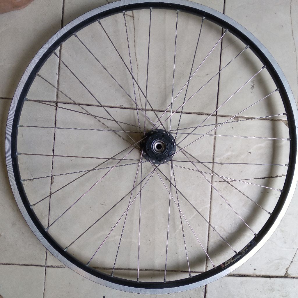 VELG DEPAN  RIGIDA ZAC 19 26 X 1.75 RIM DAN HUB ALLOY ALUMUNIUM DOUBLE WALL LUBANG 32 SPOKE SS HSIN 