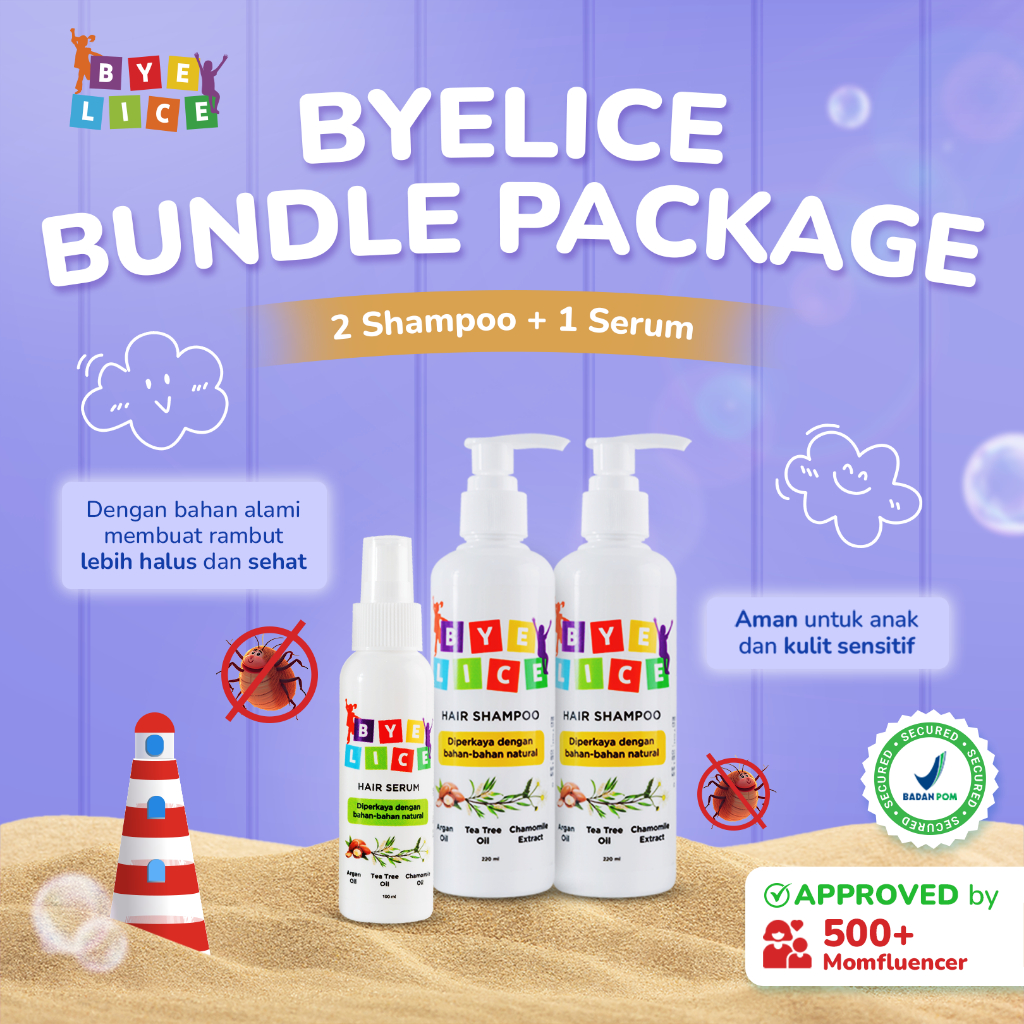 Byelice Shampo Kutu Rambut Anak dan Dewasa | Penghilang Kutu Rambut Dan Telurnya ampuh BPOM | Paket 