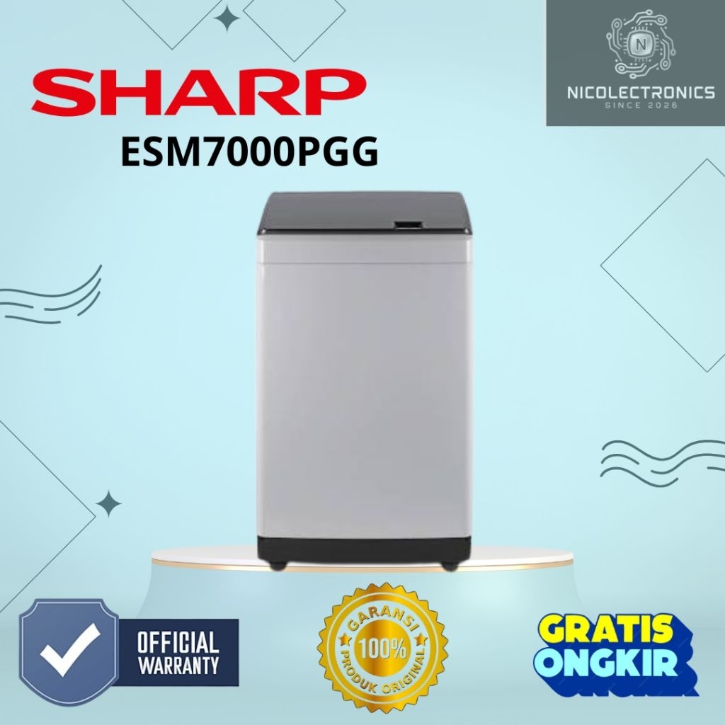 Mesin Cuci Sharp 1 Tabung ESM7000PGG Mesin Cuci Satu Tabung 7kg Sharp