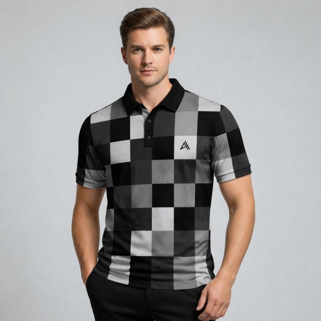 Kaus polo pria terbaru Motif Kotak Kotak | kaos kerah pria lengan pendek premium