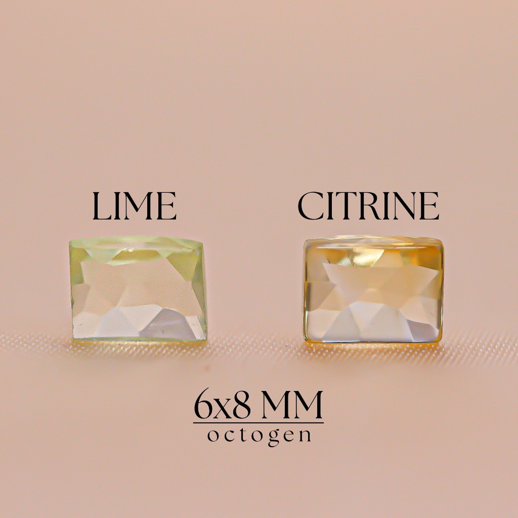 Natural Lime Citrine 6x8 Octagon Faceted AAA Batu Elegan untuk Jewelry