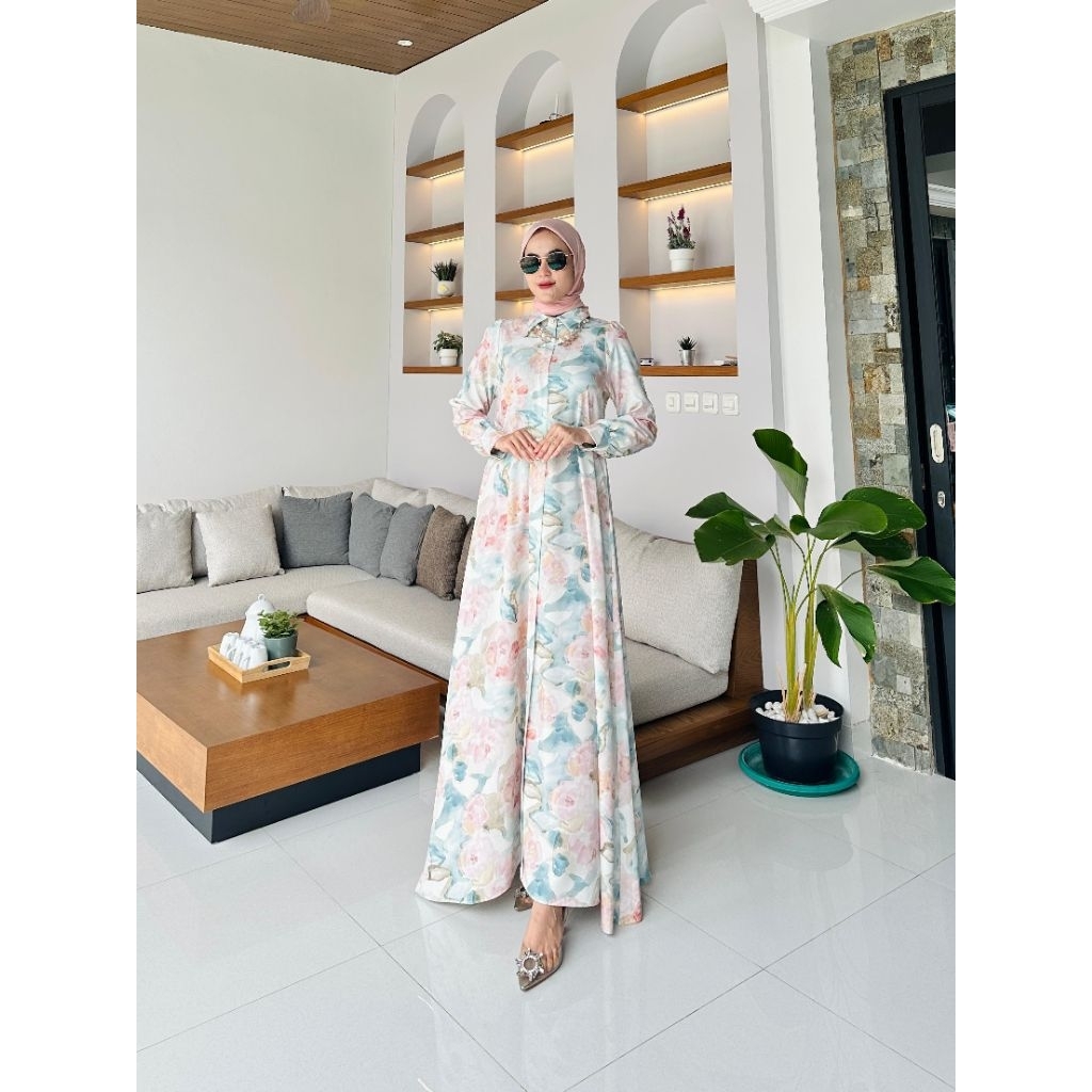 Viona Dress By Jelita Elegant Manis dengan Desain Bunga dan Warna Pastel