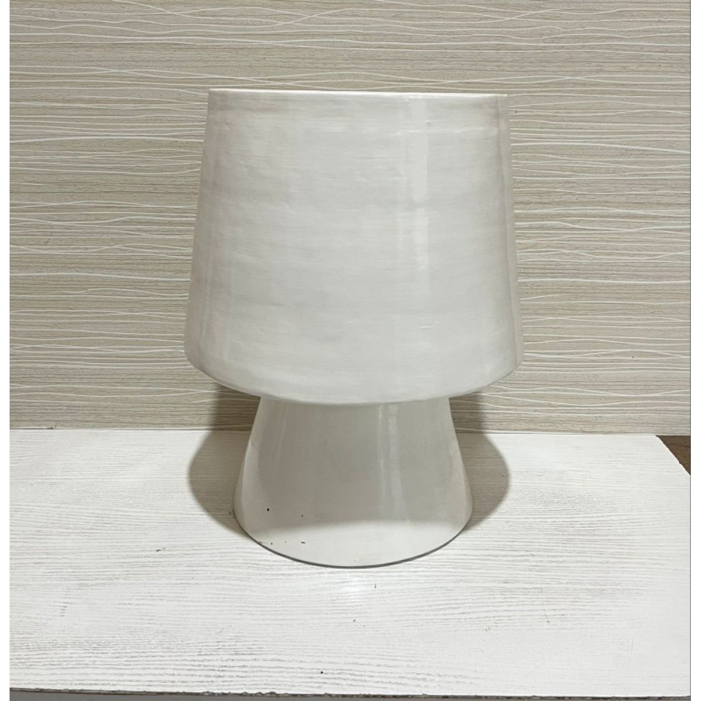 Pot Luna Stand Putih Polos | Tinggi 40cm | Pot Bunga | Gerabah | Tanah liat