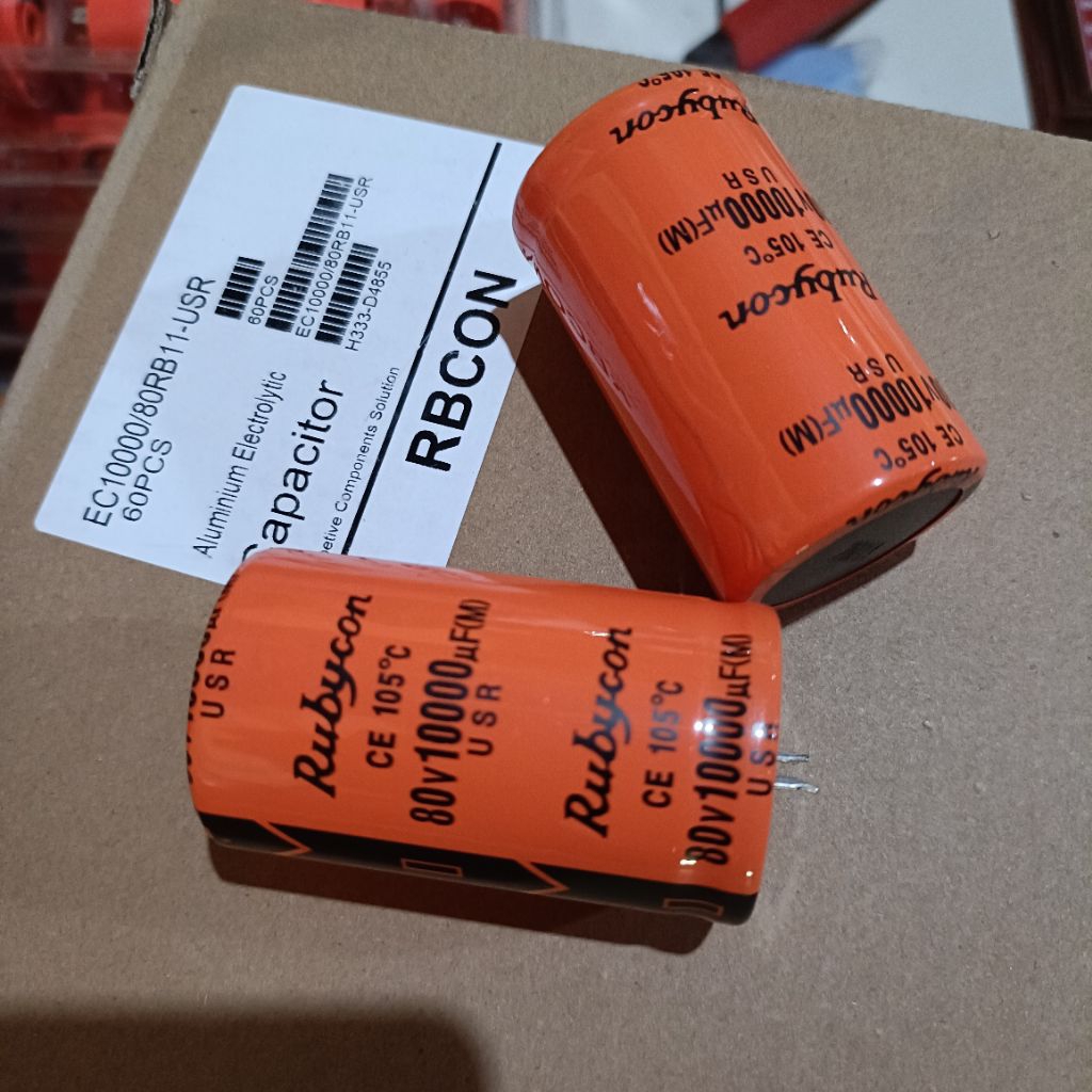 Capasitor elco 80v 10000uf Rubycon orange USR kualitas bagus/elko 10000uf 80volt rubycon usr oren