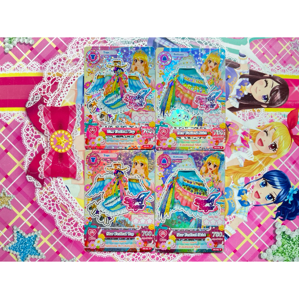 Kartu Aikatsu Satuan Star Festival Top dan Skirt Angely Sugar Ichigo Hoshimiya Premium Seri 6 Origin