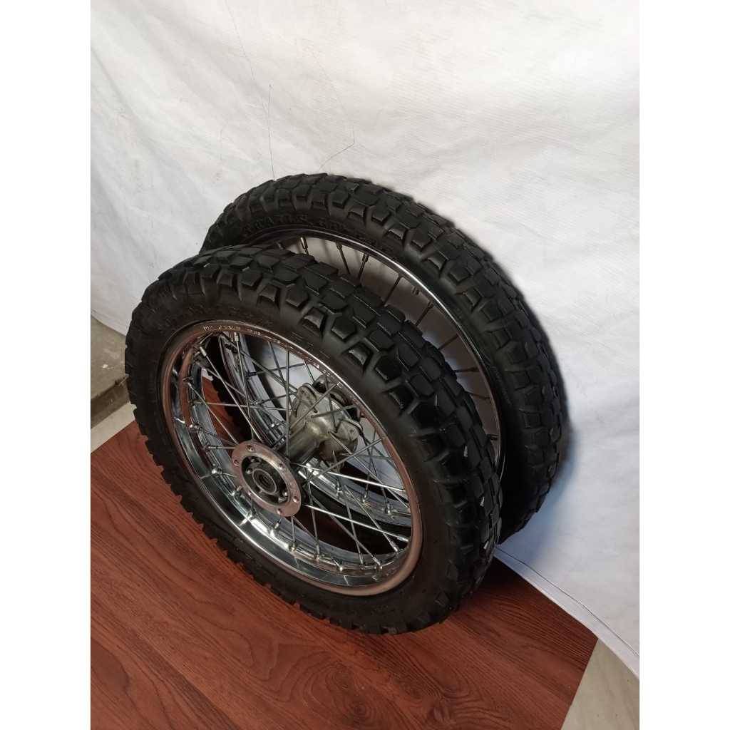 Paket Roda Kawasaki KLX G / KLX S Ukur 16/19 Original Bawaan Motor - Ring 16/19
