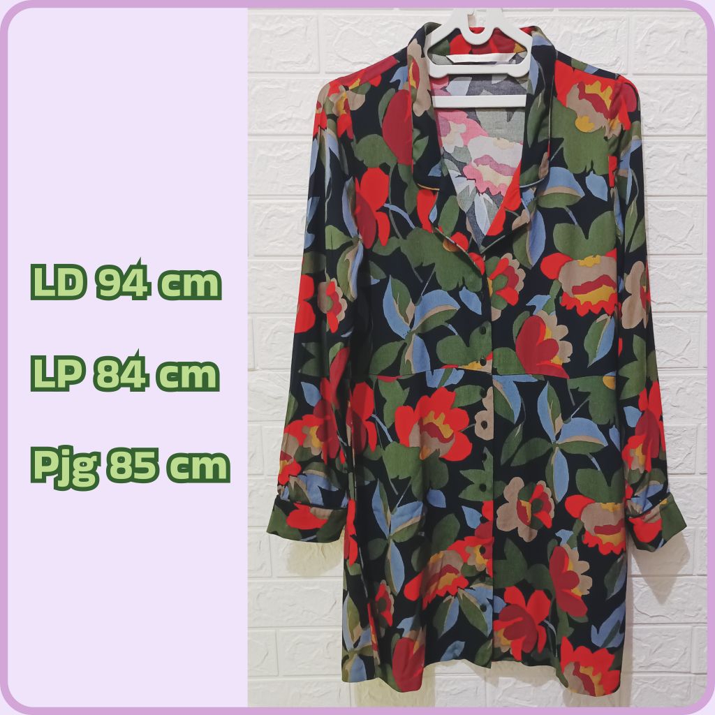 ZARA - Tunik katun bunga-bunga