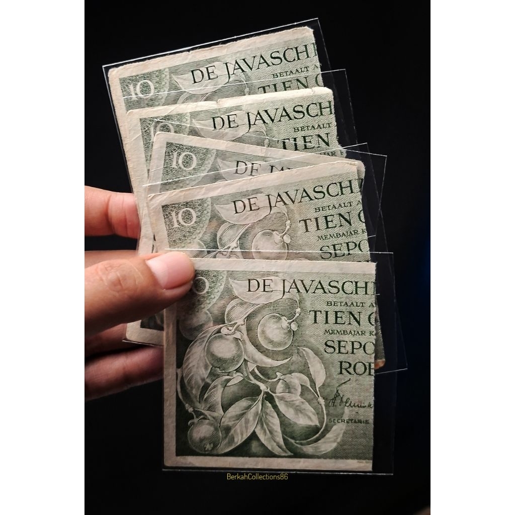 uang kuno 10 rupiah senering separo tahun 1946(pemotongan pada masanya )