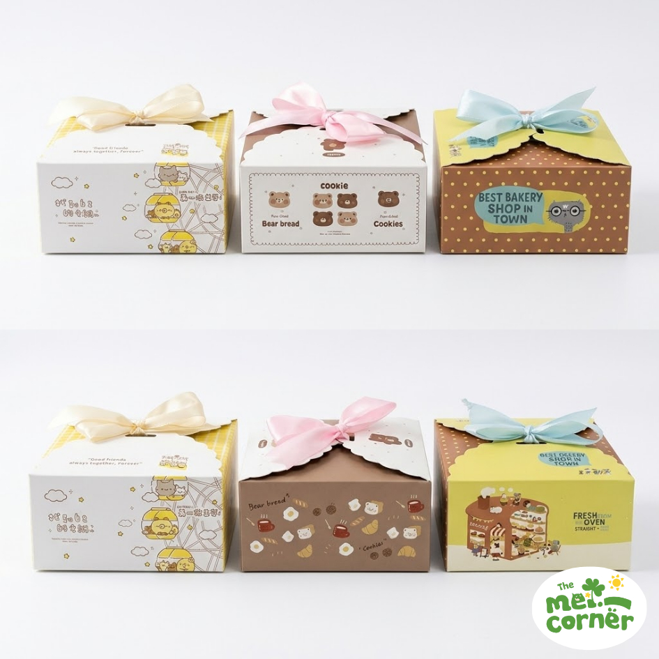 Gift Box PENDEK ukuran 14x14x7 | Kotak Kue Kering 500 Gram | Dos Hampers souvenir | Box Cake Roti Ke