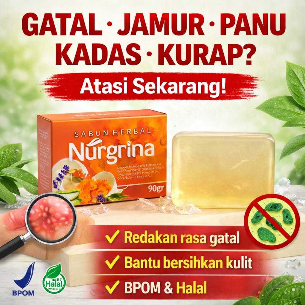 Sabun Penghilang Gatal Panu Kadas Kurap | Sabun Jamur Kulit | Sabun Herbal Nurgrina