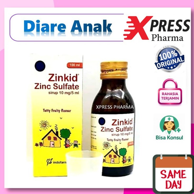 XPRESS  Zinkid 100 ml Sirup Zinc Zink Anak Obat Diare Kid Zinkkid Zinckid