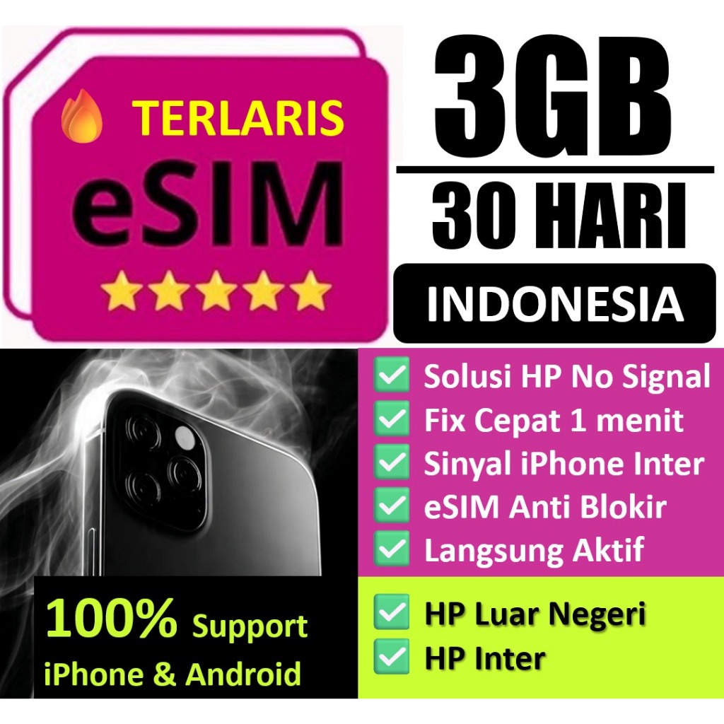 eSIM Roaming Indonesia - Solusi untuk HP luar negeri atau inter, Tidak Diperlukan Registrasi