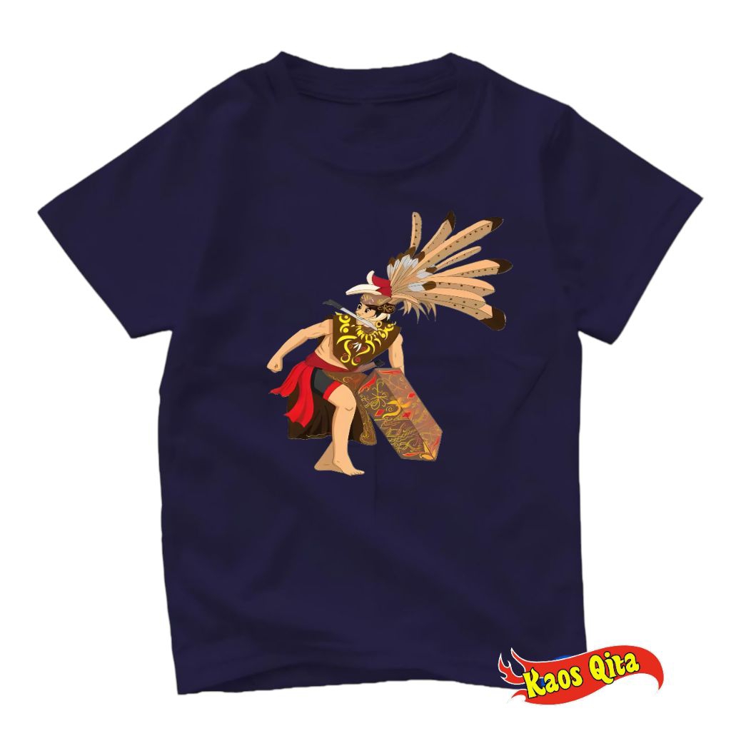 Baju anak kaos anak Dayak Kalimantan tarian tradisional