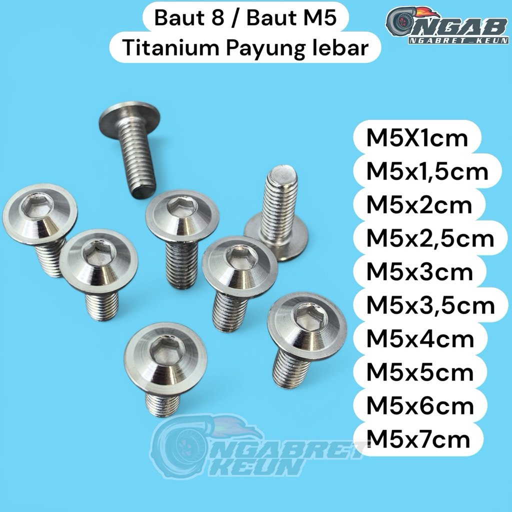 BAUT 8 BAUT M5 L TITANIUM PAYUNG HANDMADE CUSTOM STAINLESS ANTI KARAT
