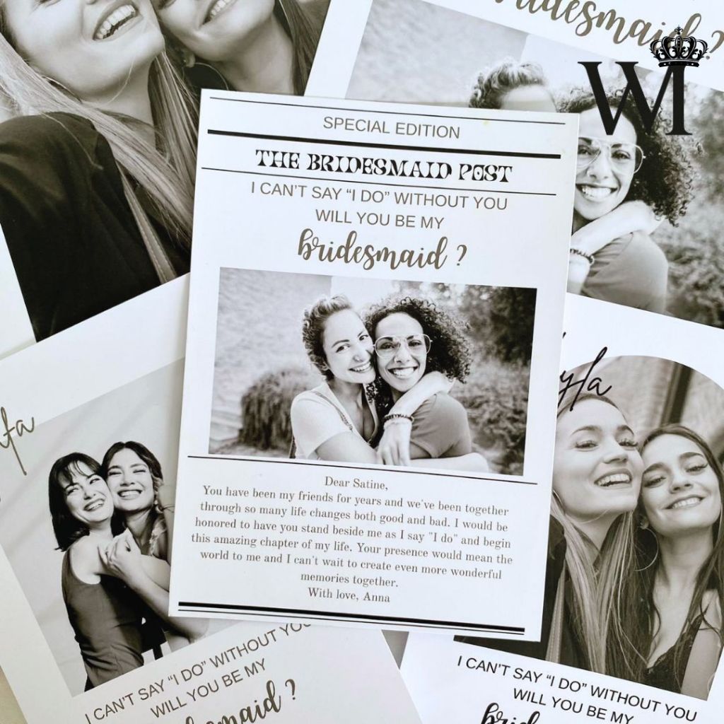 Bridesmaid Card Newspaper Kartu Undangan Bridesmaid Simple Bridesmaid Card Kartu Bridesmaid Murah