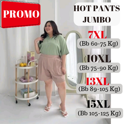 CELANA PENDEK WANITA JUMBO PREMIUM BIG SIZE HOTPANTS POLOS KOREA PANTS STYLE