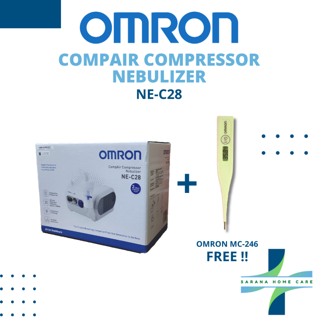 [ FREE ITEM ] OMRON Compair Compressor Nebulizer NE-C28/pengobatan pernafasan/penguapan/obat uap/ter