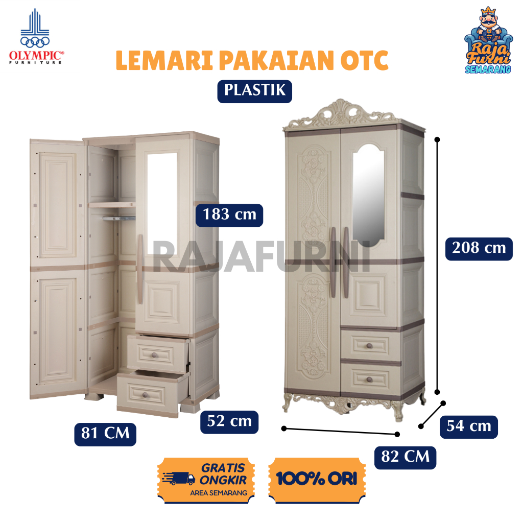 LEMARI PAKAIAN OTC OLYMPIC - LEMARI 2 PINTU - LEMARI PLASTIK 2 PINTU - LEMARI PLASTIK OLYMPIC