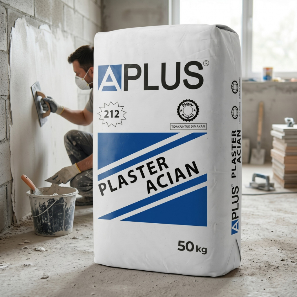 Aplus Mortar Render Semen Instan Plester + Acian 2 in 1 Praktis Anti Retak Rambut 50kg - Area Yogyak