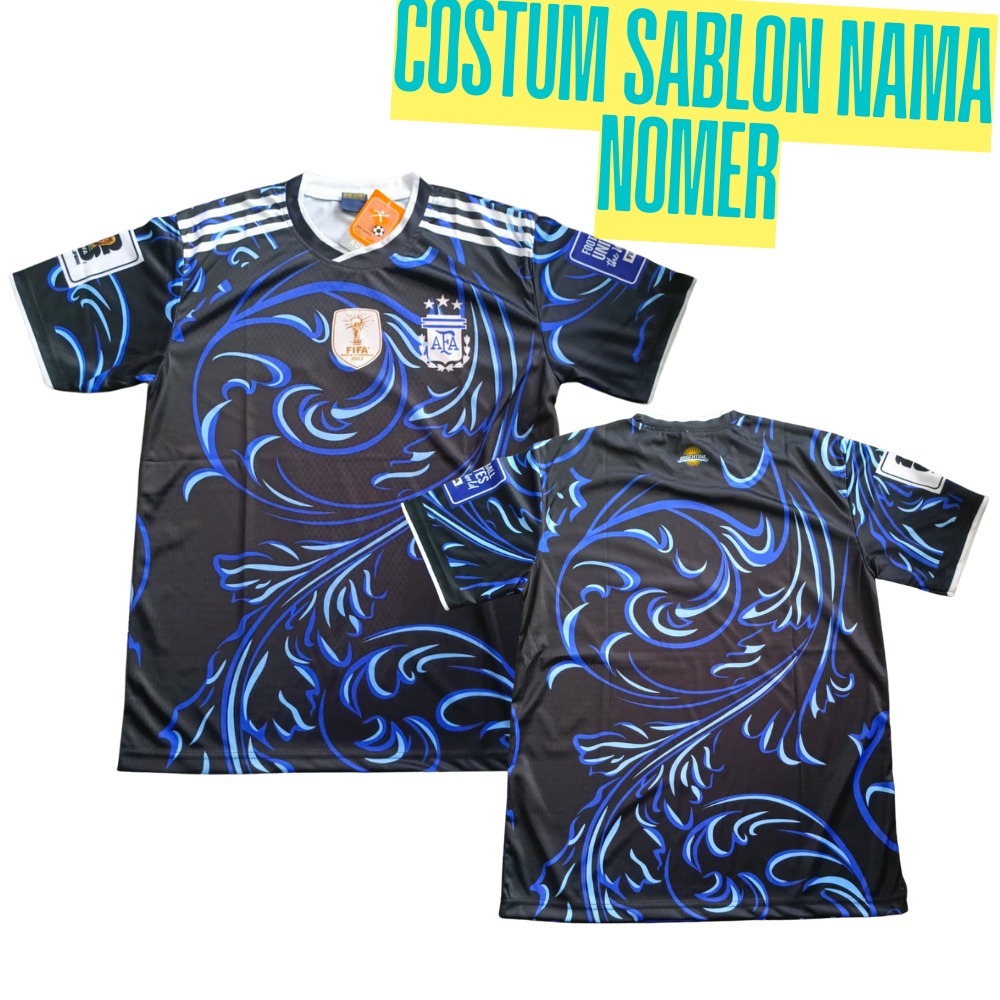 JERSEY BAJU BOLA PIALA DUNIA 2026 ARGENTINA AWAY COSTUM NAMA NOMER/ BAJU BOLA PRIA DEWASA