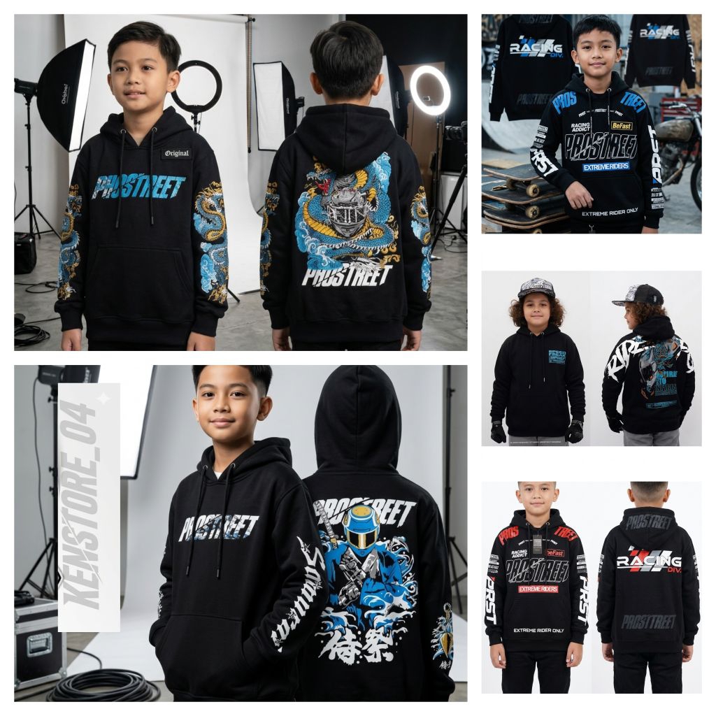 Sweater Hoodie Anak Laki Laki Prostreet Ryujin Hoodie Anak Usia 6 Sampai 12 Tahun Bahan Tebal Sweate