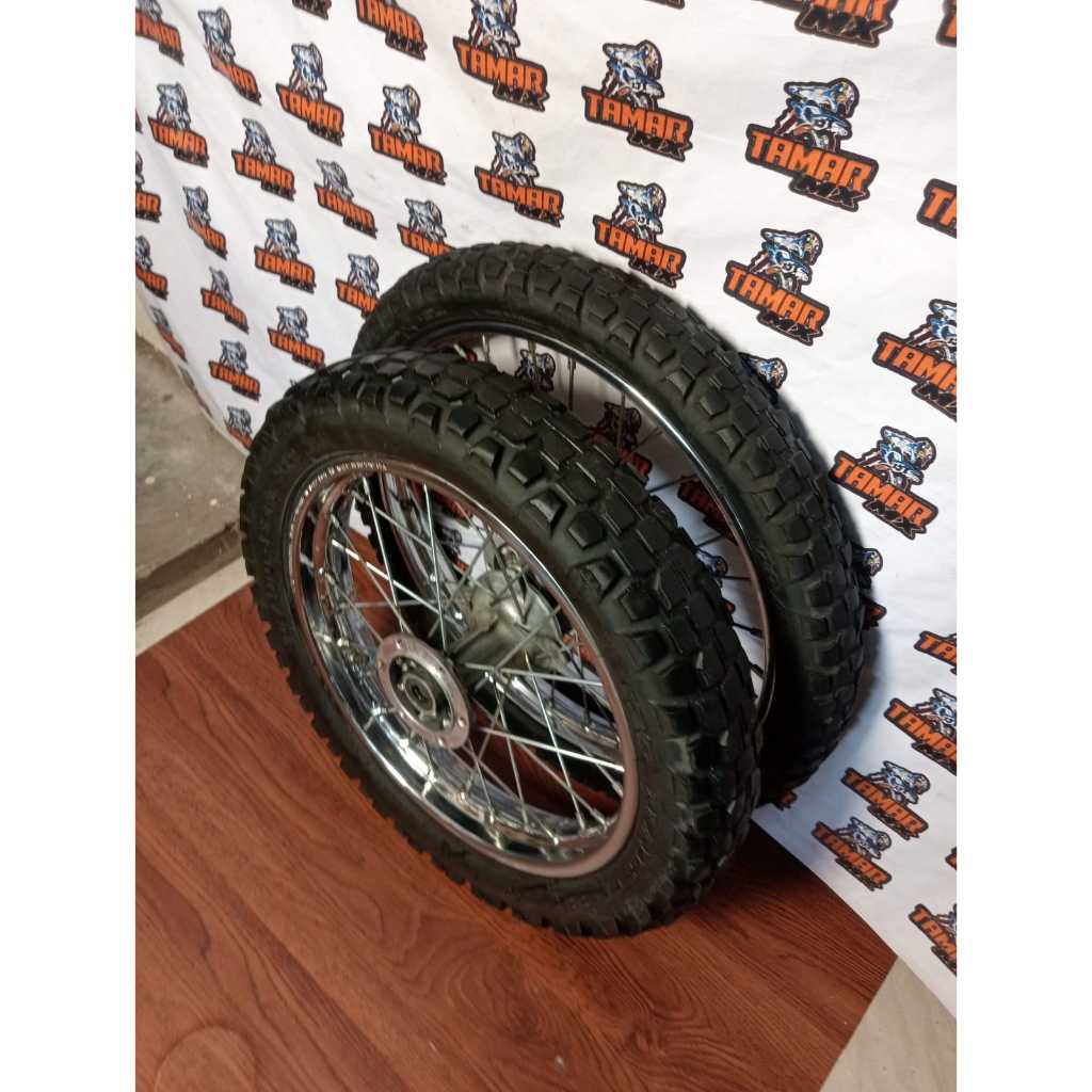 Paket Roda Kawasaki KLX G / KLX S Ukur 16/19 Original Bawaan Motor - Ring 16/19