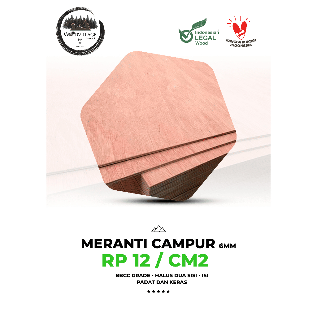 MULTIPLEK MC / MULTIPLEK MERANTI CAMPUR / TRIPLEK MC/ PLYWOOD 6MM 6 MM