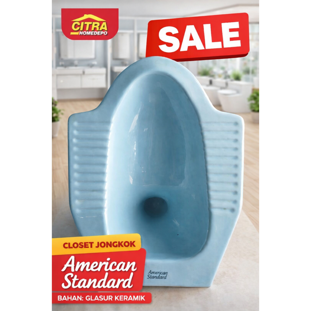 Kloset Jongkok American Standard Rapi EX Original | WC Jongkok Keramik Glasur Tebal Kuat Awet