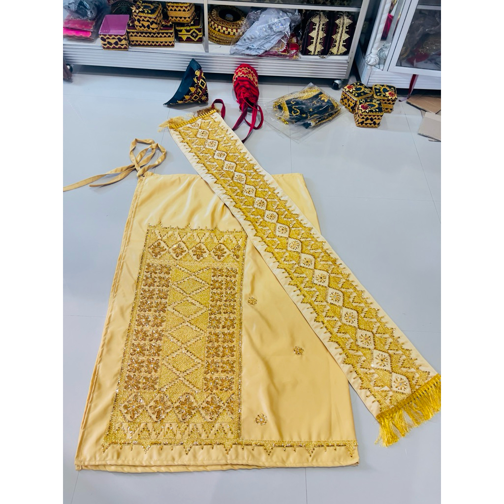 Rok lilit santung tapis lampung tanpa selempang & lengkap selempang