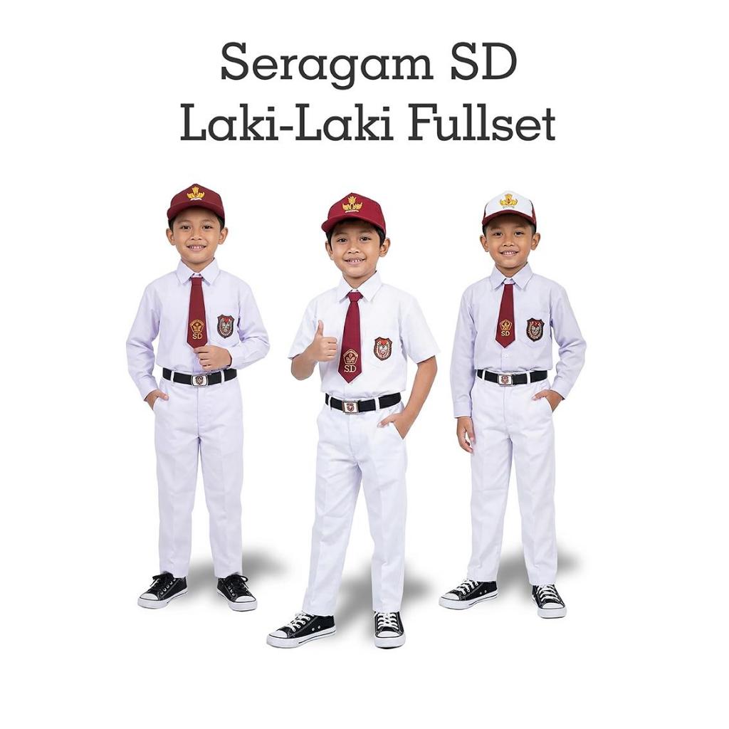 DistronyaKaos Seragam Sekolah Putih Anak SD Laki-laki Kelas 1-6