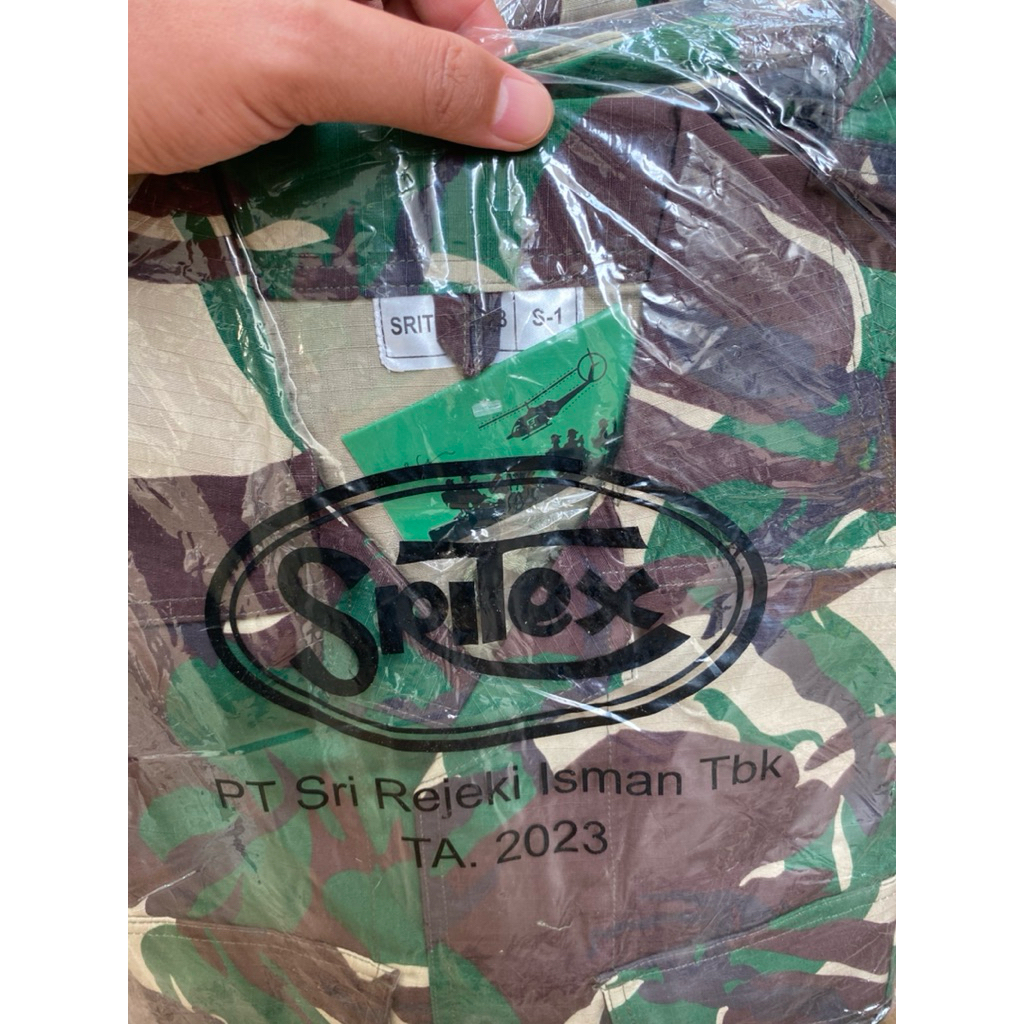 BAJU PDL SRITEX  ASLI JATAH PEMBAGIAN TNI TAHUN 2023