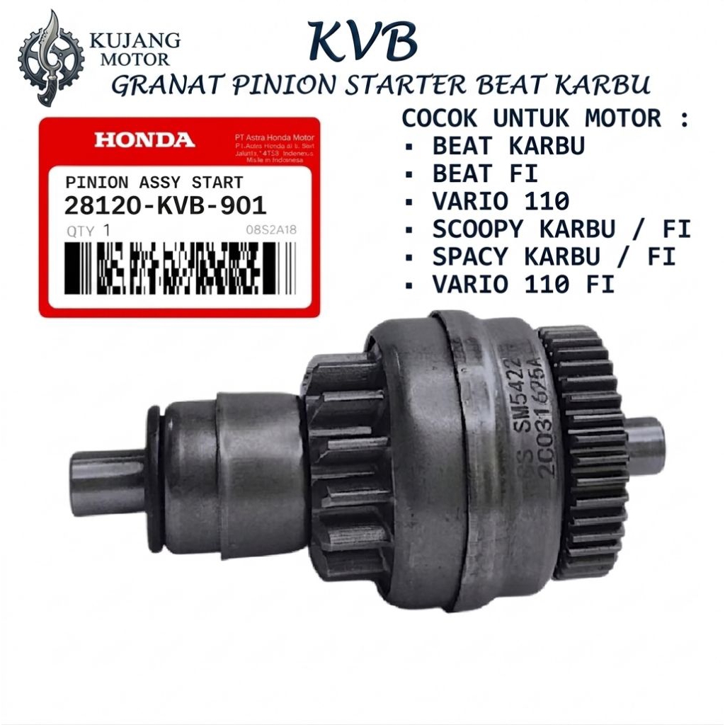 GERANAT STARTER HONDA BEAT,VARIO,SPACY,SCOOPY PINION STARTER BEAT ORIGINAL