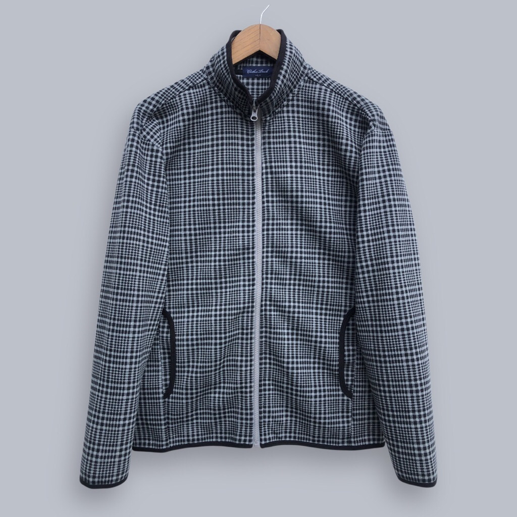 Clothes Truck Original Jaket Softshell Polar Motif houndstooth Kotak Kotak Size L