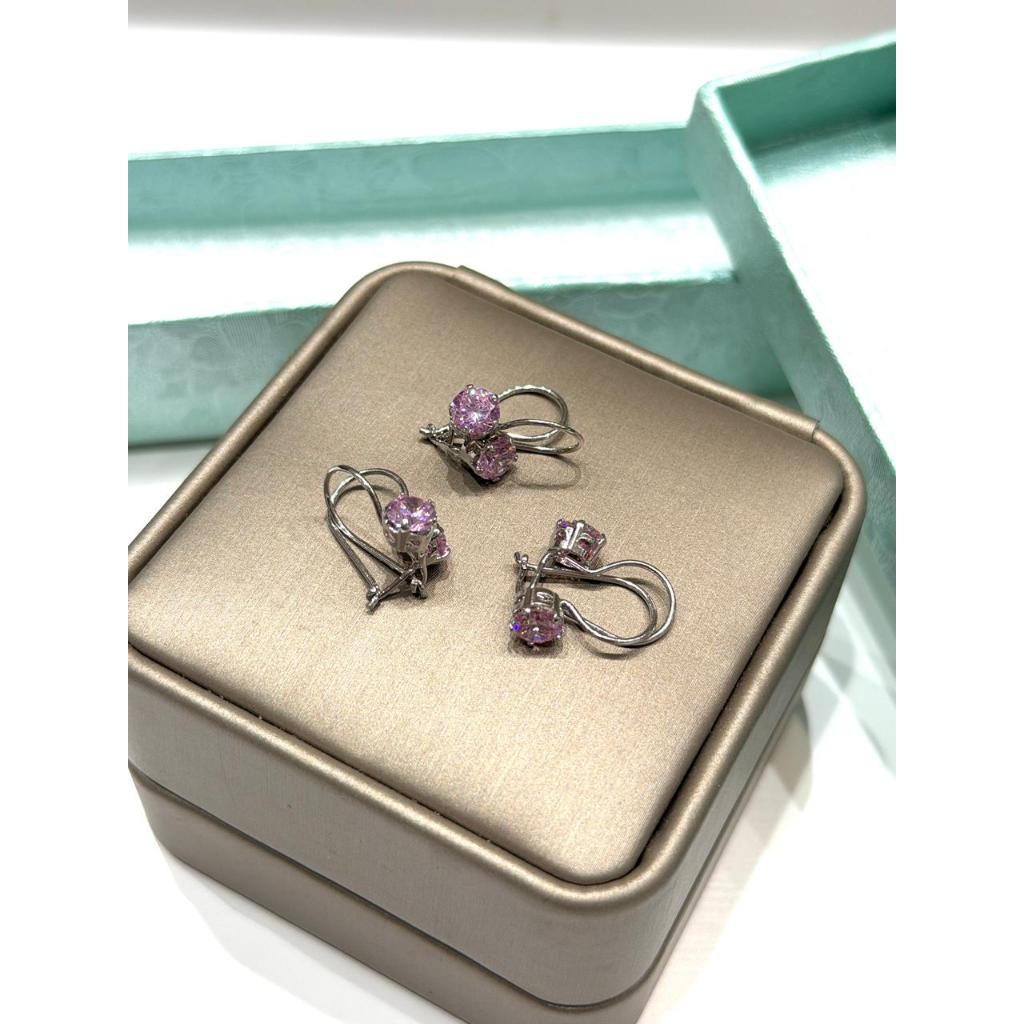 Anting Kait / Anting Desy Mata Pink Asli Perak Silver 925