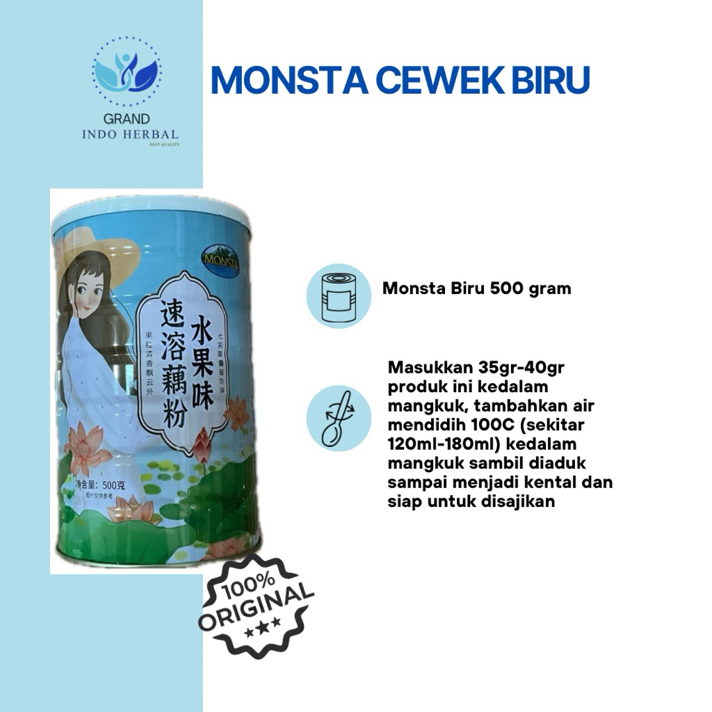 (100% ORIGINAL) MONSTA LOTUS KALENG 500gr/ QIYA SEED NUT/ ROSE COLLAGEN/ FRUIT DATES/ BUBUR KALENG/ 