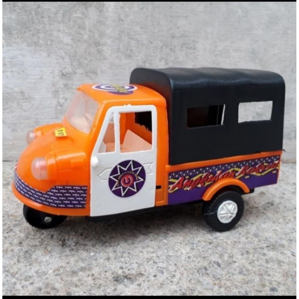 Mainan bemo antik - miniatur becak motor edukasi - anak edukatif