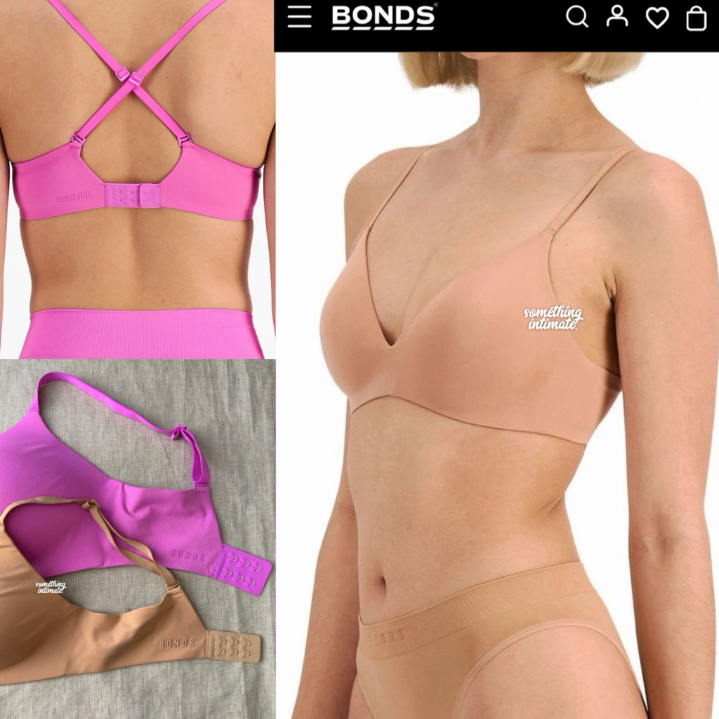 BONDS Bases Wirefree Scoop Bra / Seamless Lightly Padded Wireless Bra / Bralette Bandeau Simless BH 