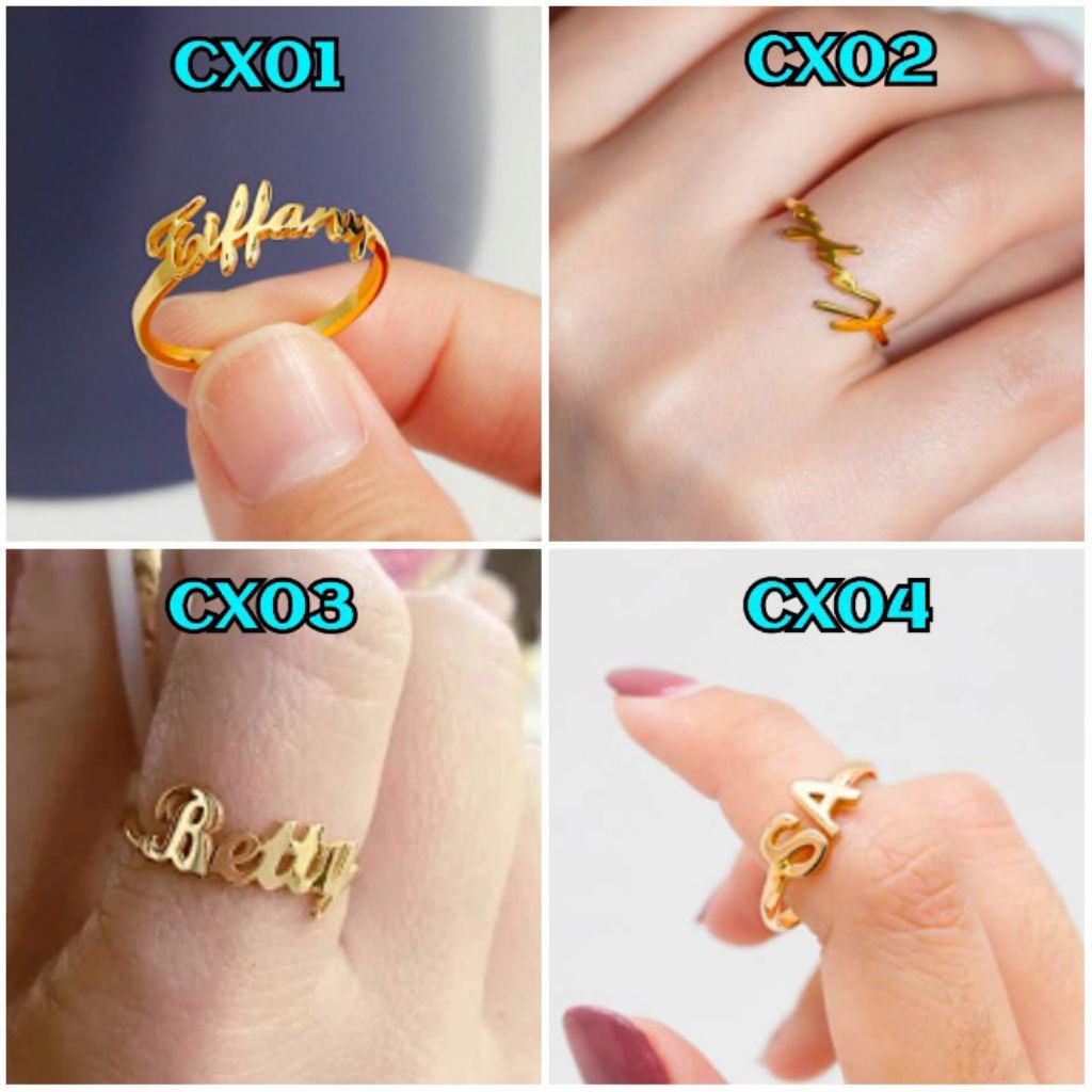 CINCIN NAMA LAPIS EMAS MURAH CINCIN inisial UNIK FREE REQUEST NAMA dan UKURAN
