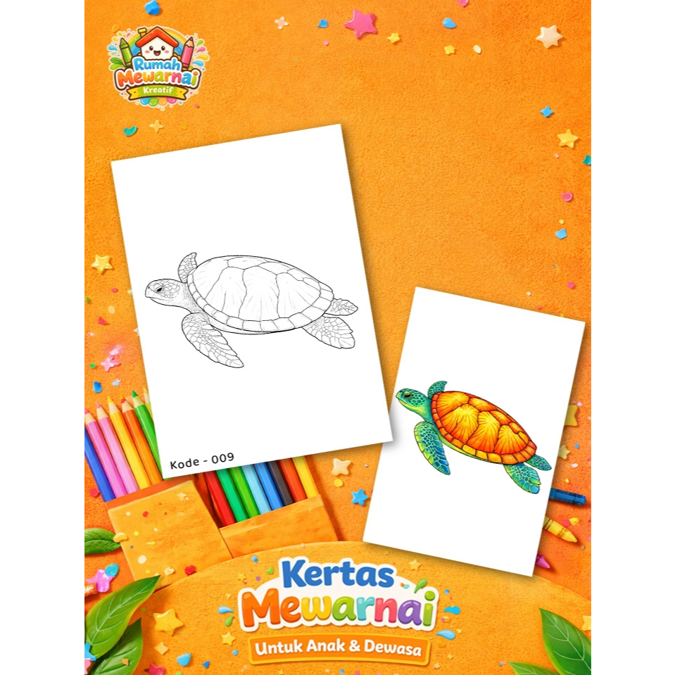 Kertas Mewarnai Premium 230gsm ( Kode 009 ) A4 21x29cm Tebal Tidak Tembus, Untuk Anak & Dewasa