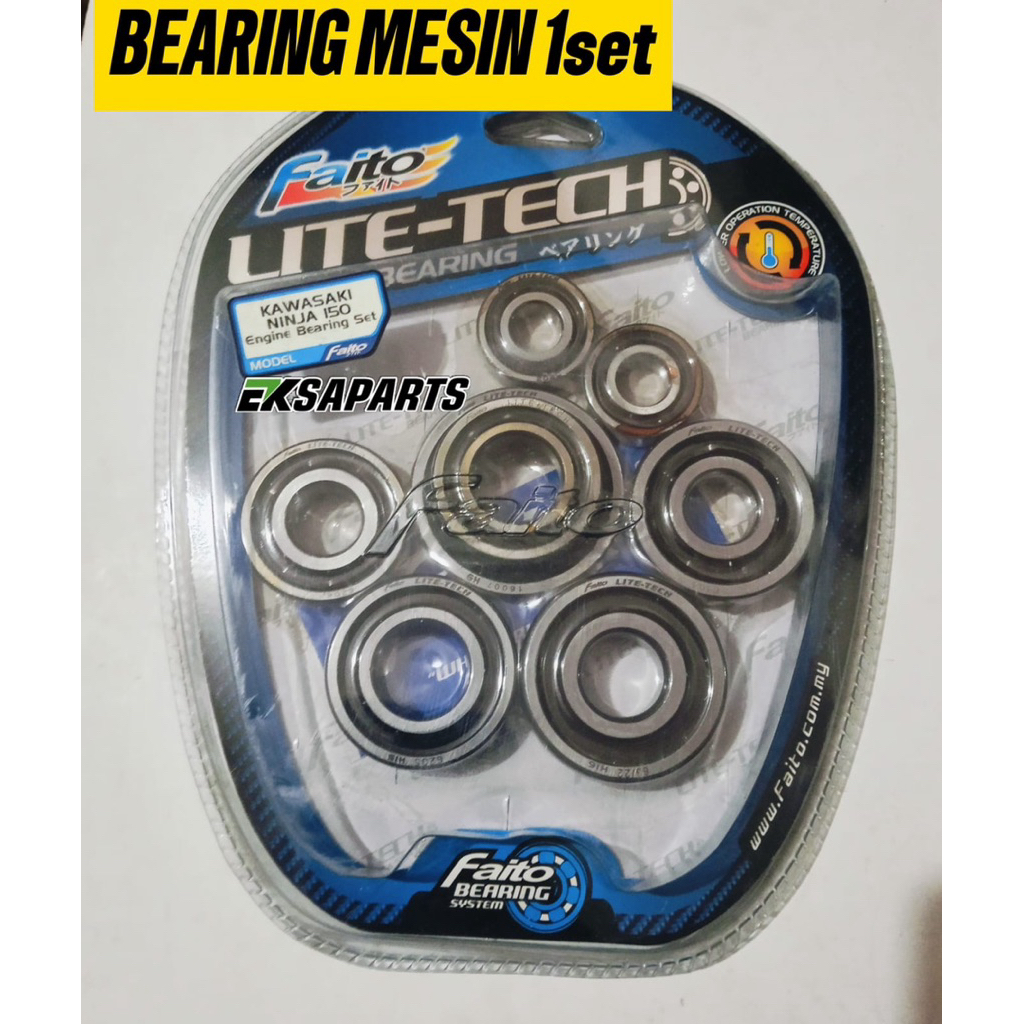 Laher Bearing Mesin Kruk As Rasio 1Set Ninja 150 R RR Faito Racing