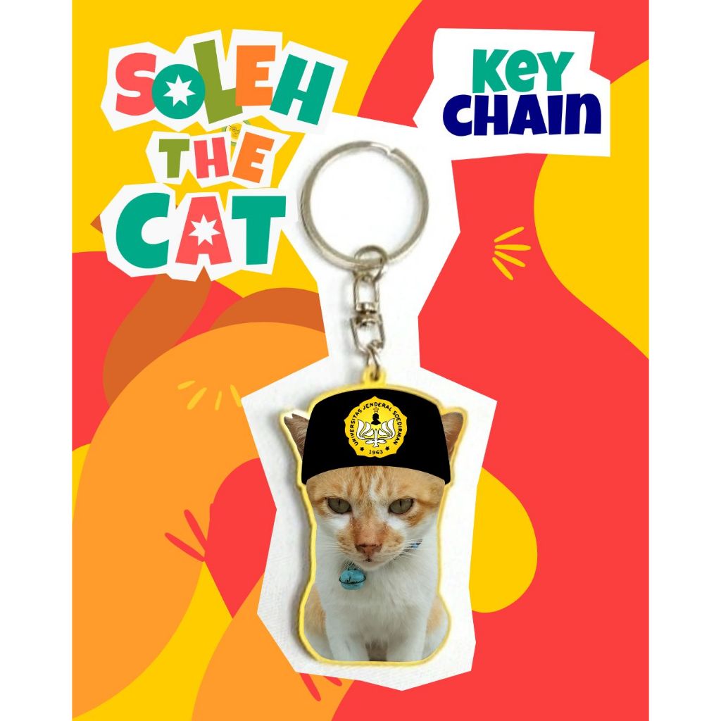 Kucing Unsoed - Gantungan kunci acrylic 2 sisi